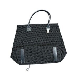 The‎ Sak Elliott Luca Crochet Bag Double Leather Handles NWOT Black